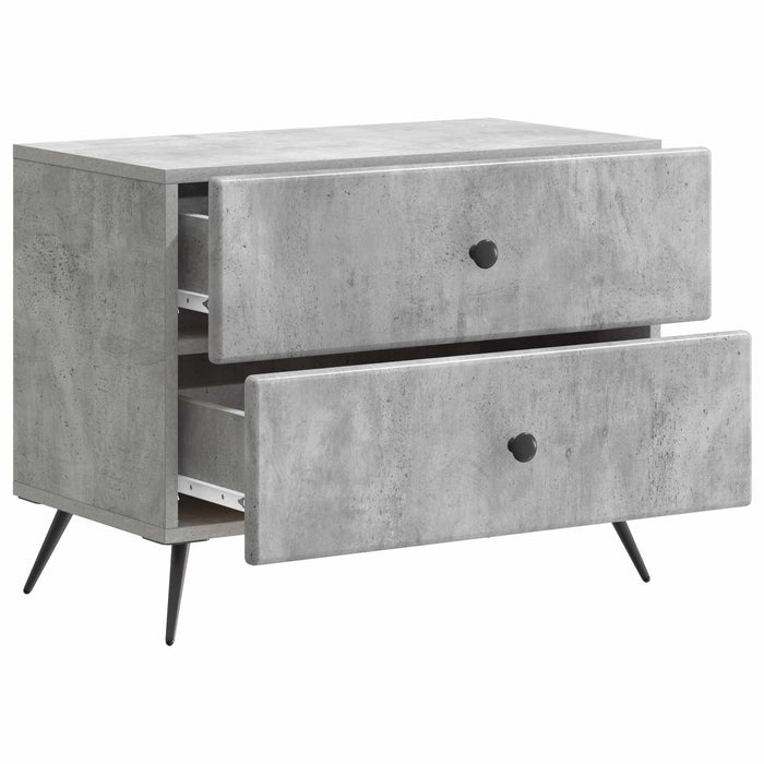 Dulap de noapte Gri Beton 62 x 34,5 x 47,5 cm Lemn prelucrat - WALTI WALTI