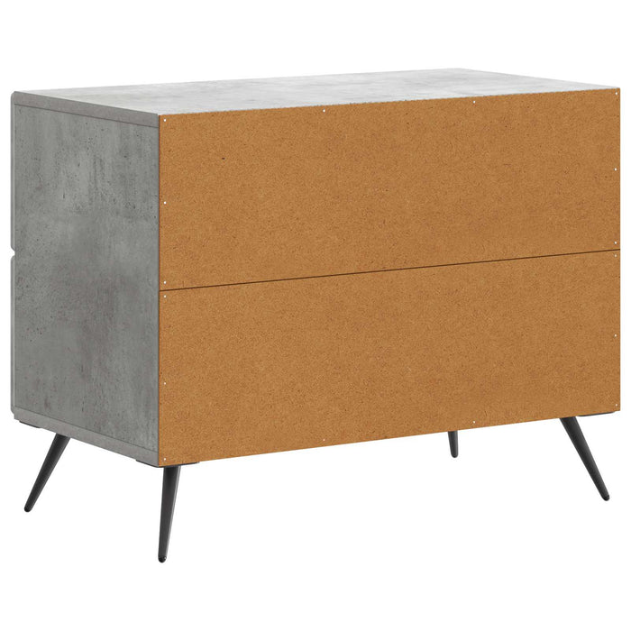 Dulap de noapte Gri Beton 62 x 34,5 x 47,5 cm Lemn prelucrat - WALTI WALTI