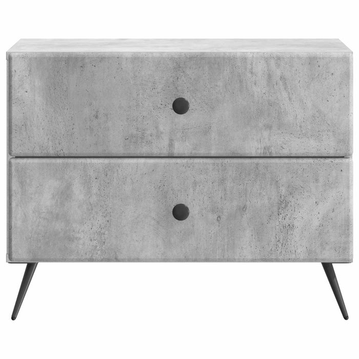 Dulap de noapte Gri Beton 62 x 34,5 x 47,5 cm Lemn prelucrat - WALTI WALTI