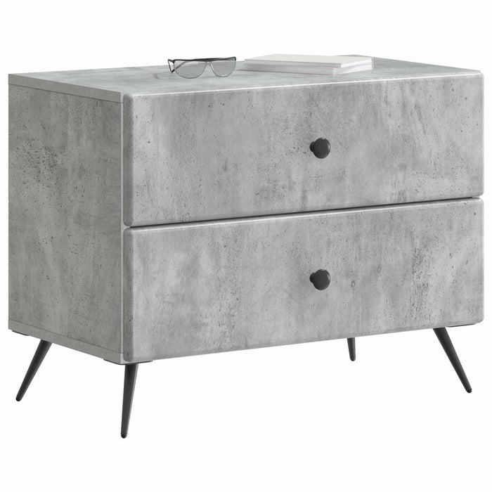 Dulap de noapte Gri Beton 62 x 34,5 x 47,5 cm Lemn prelucrat - WALTI WALTI