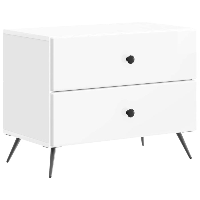 Dulap de noapte cu sertar Alb foarte lucios 62 x 34,5 x 47,5 cm - WALTI WALTI