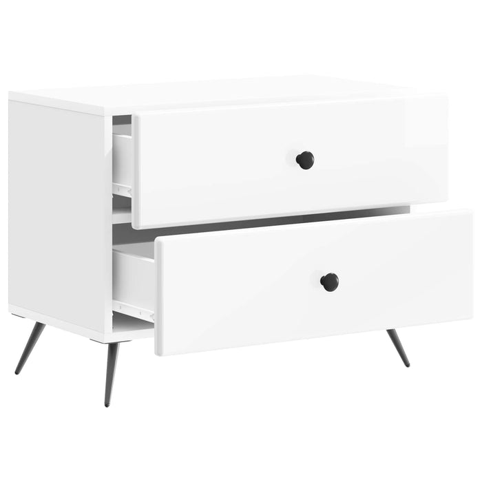 Dulap de noapte cu sertar Alb foarte lucios 62 x 34,5 x 47,5 cm - WALTI WALTI