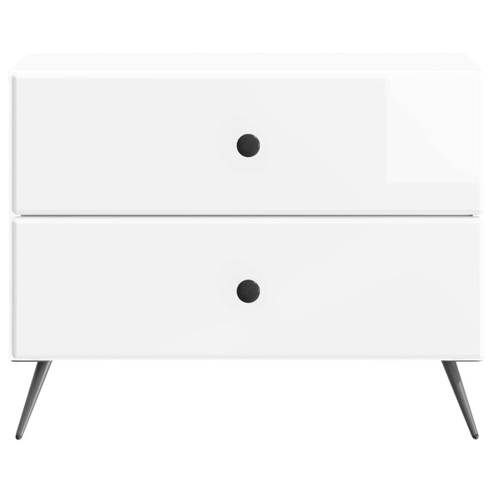 Dulap de noapte cu sertar Alb foarte lucios 62 x 34,5 x 47,5 cm - WALTI WALTI