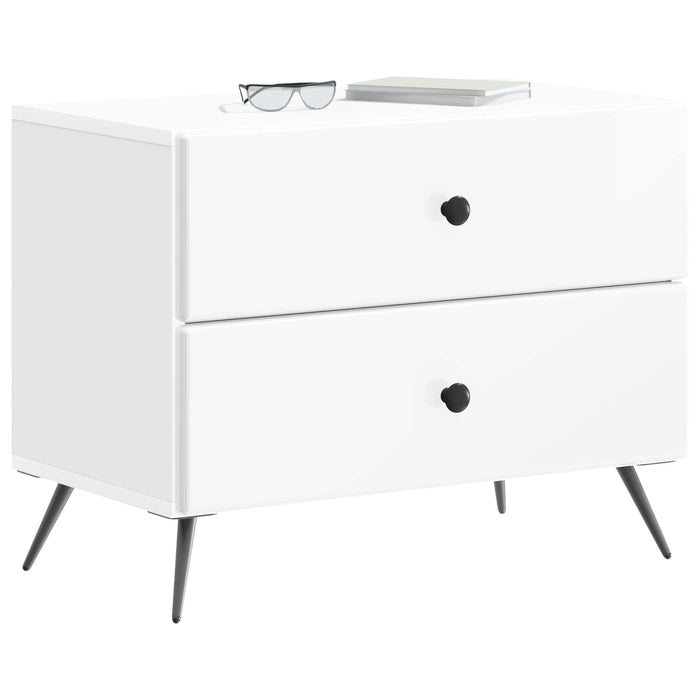 Dulap de noapte cu sertar Alb foarte lucios 62 x 34,5 x 47,5 cm - WALTI WALTI
