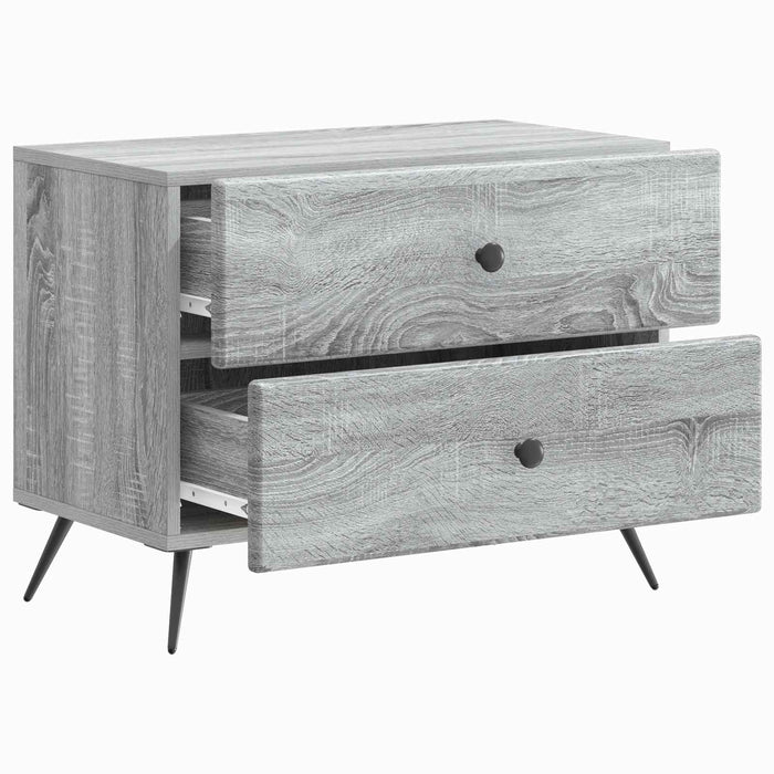 Dulap de noapte Sonoma gri 62 x 34,5 x 47,5 cm Lemn prelucrat - WALTI WALTI