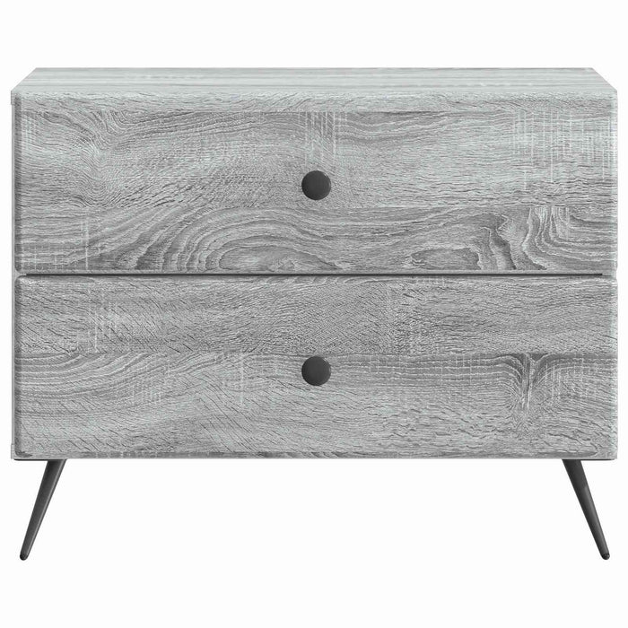 Dulap de noapte Sonoma gri 62 x 34,5 x 47,5 cm Lemn prelucrat - WALTI WALTI