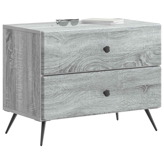 Dulap de noapte Sonoma gri 62 x 34,5 x 47,5 cm Lemn prelucrat - WALTI WALTI