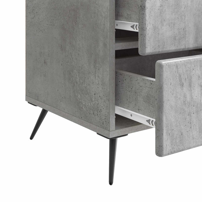 Dulap de noapte Gri Beton 43 x 41 x 66,5 cm Lemn prelucrat - WALTI WALTI