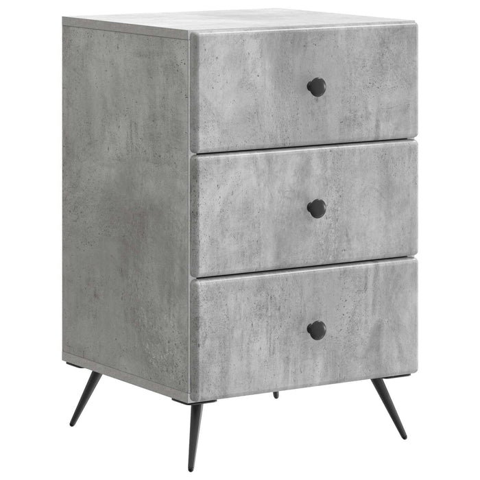 Dulap de noapte Gri Beton 43 x 41 x 66,5 cm Lemn prelucrat - WALTI WALTI