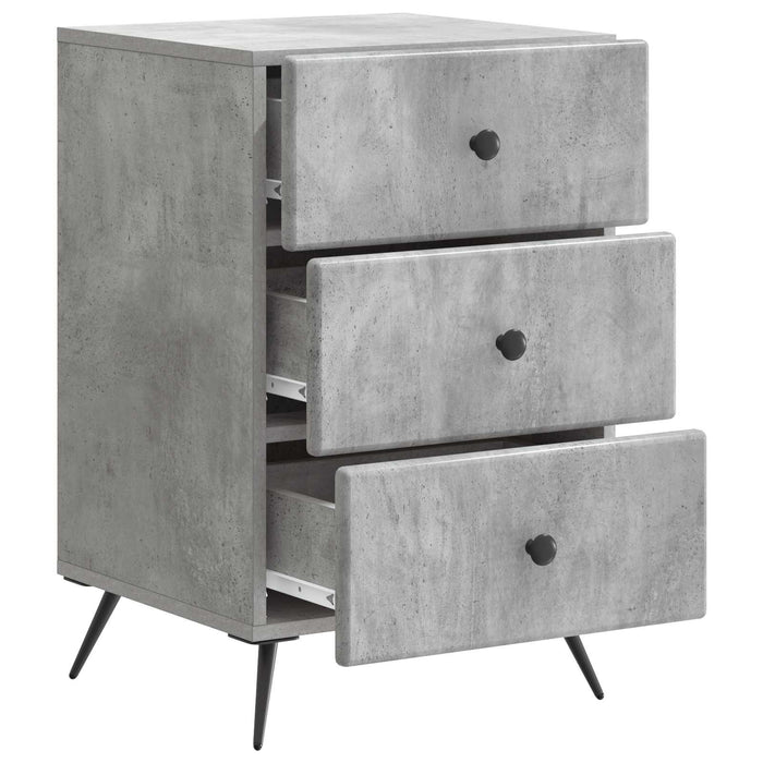 Dulap de noapte Gri Beton 43 x 41 x 66,5 cm Lemn prelucrat - WALTI WALTI