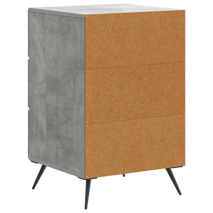 Dulap de noapte Gri Beton 43 x 41 x 66,5 cm Lemn prelucrat - WALTI WALTI