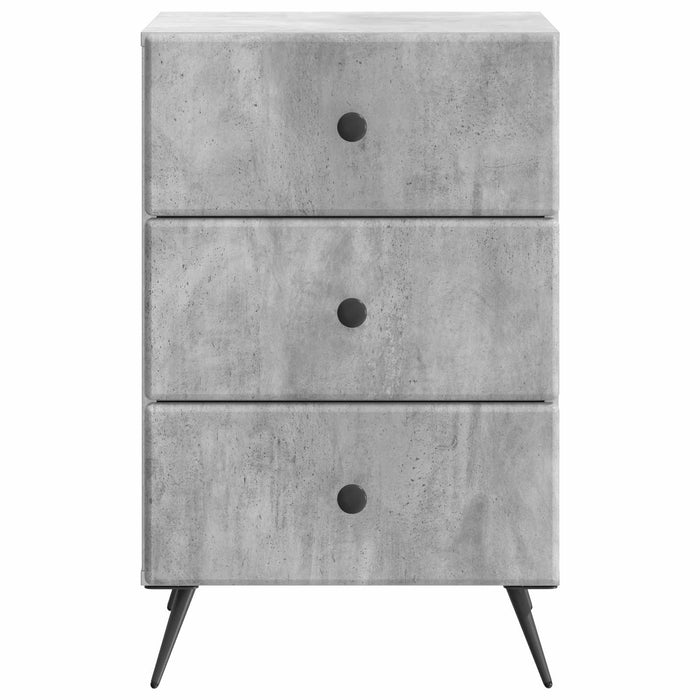 Dulap de noapte Gri Beton 43 x 41 x 66,5 cm Lemn prelucrat - WALTI WALTI