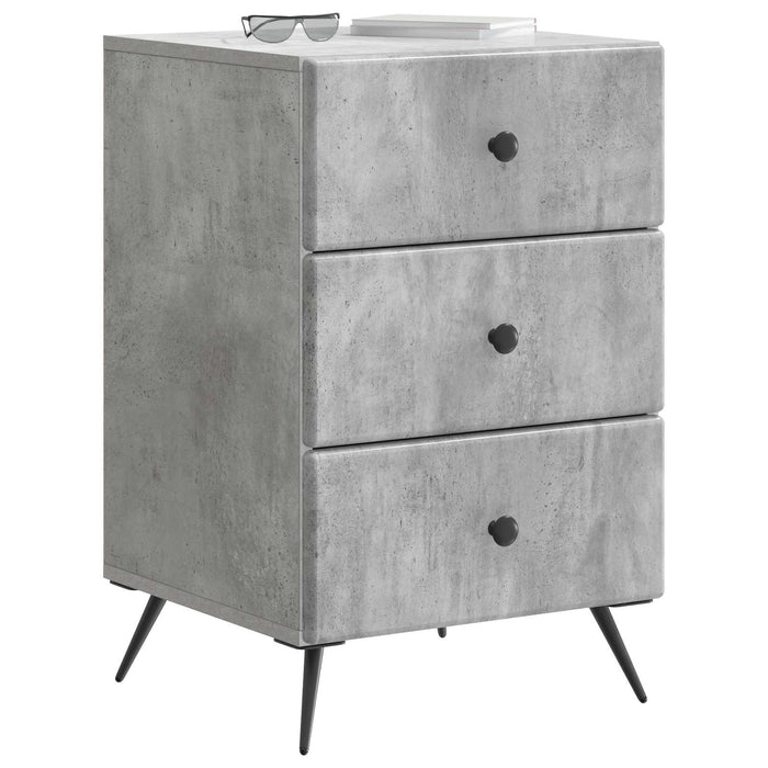 Dulap de noapte Gri Beton 43 x 41 x 66,5 cm Lemn prelucrat - WALTI WALTI