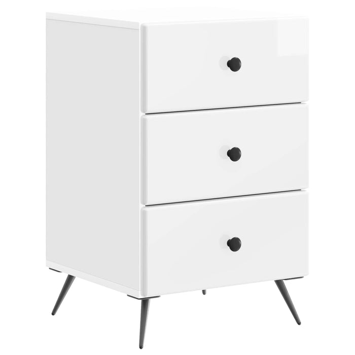 Dulap de noapte cu sertar Alb foarte lucios 43 x 41 x 66,5 cm - WALTI WALTI