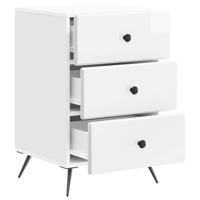 Dulap de noapte cu sertar Alb foarte lucios 43 x 41 x 66,5 cm - WALTI WALTI