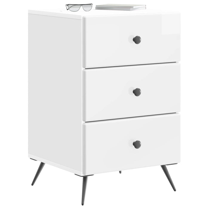 Dulap de noapte cu sertar Alb foarte lucios 43 x 41 x 66,5 cm - WALTI WALTI