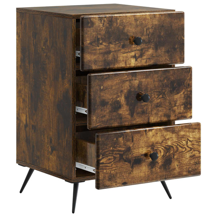 Dulap de noapte Stejar fumuriu 43 x 41 x 66,5 cm Lemn prelucrat - WALTI WALTI