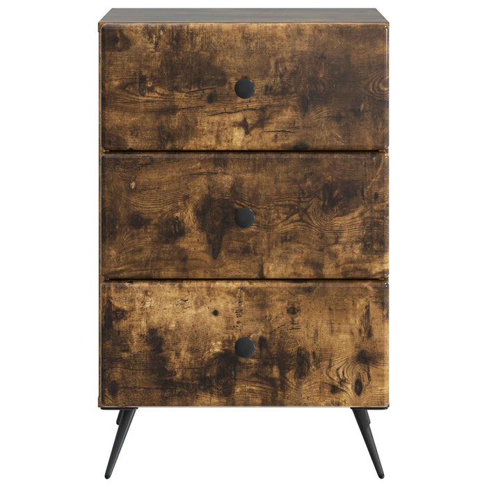 Dulap de noapte Stejar fumuriu 43 x 41 x 66,5 cm Lemn prelucrat - WALTI WALTI