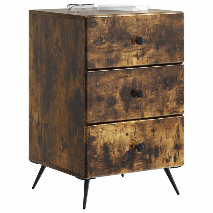 Dulap de noapte Stejar fumuriu 43 x 41 x 66,5 cm Lemn prelucrat - WALTI WALTI