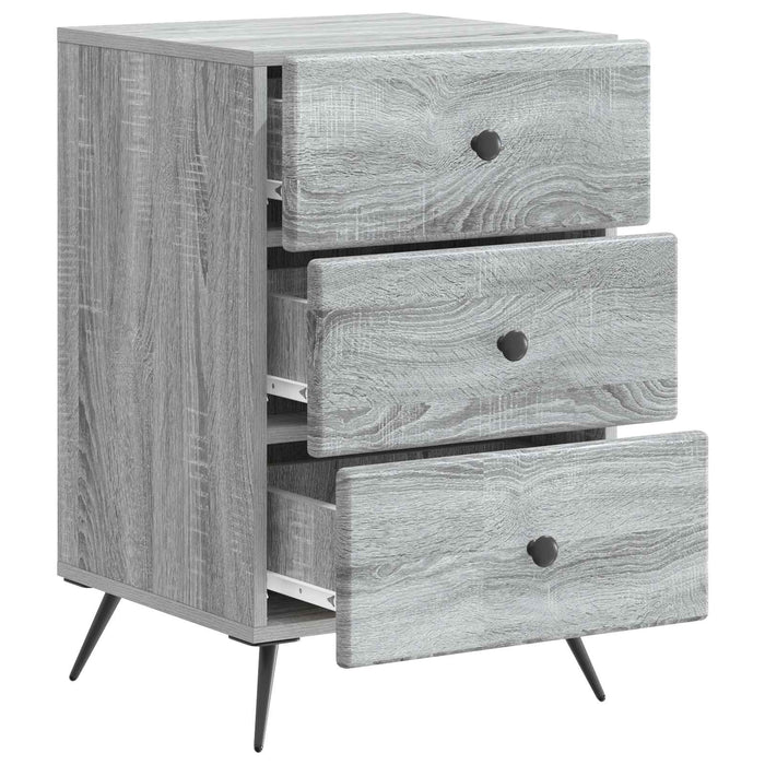 Dulap de noapte Sonoma gri 43 x 41 x 66,5 cm Lemn prelucrat - WALTI WALTI