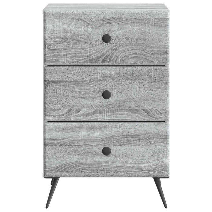 Dulap de noapte Sonoma gri 43 x 41 x 66,5 cm Lemn prelucrat - WALTI WALTI