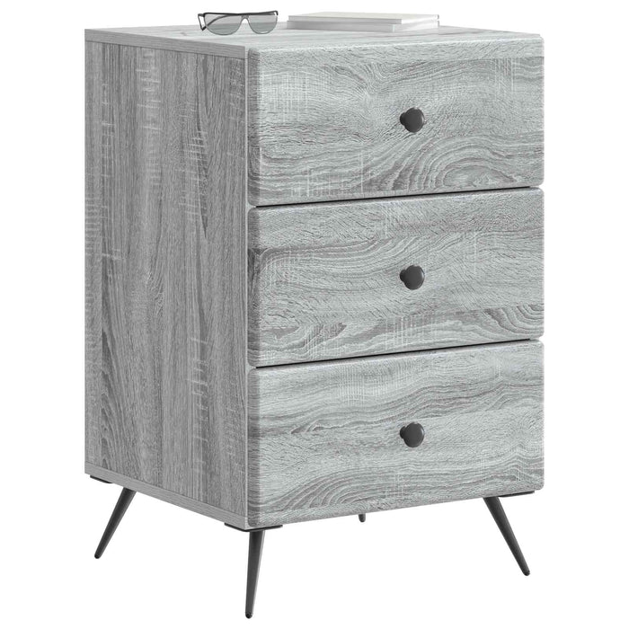 Dulap de noapte Sonoma gri 43 x 41 x 66,5 cm Lemn prelucrat - WALTI WALTI