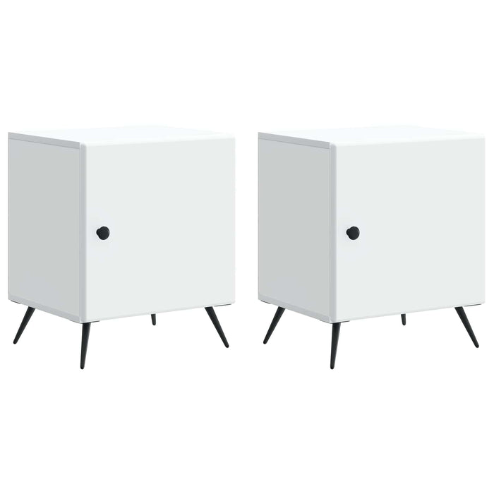 Dulap de noapte 2 pcs Alb 43 x 34,5 x 50 cm Lemn prelucrat - WALTI WALTI