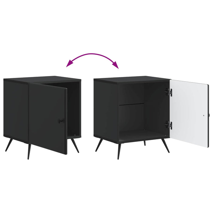 Dulap de noapte Negru 43 x 34,5 x 50 cm Lemn prelucrat - WALTI WALTI
