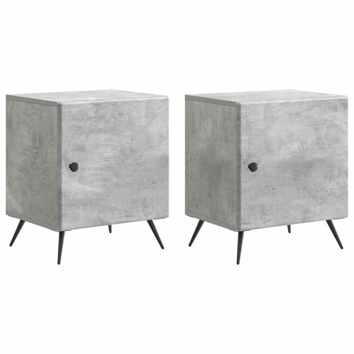 Dulap de noapte 2 pcs Gri Beton 43 x 34,5 x 50 cm - WALTI WALTI