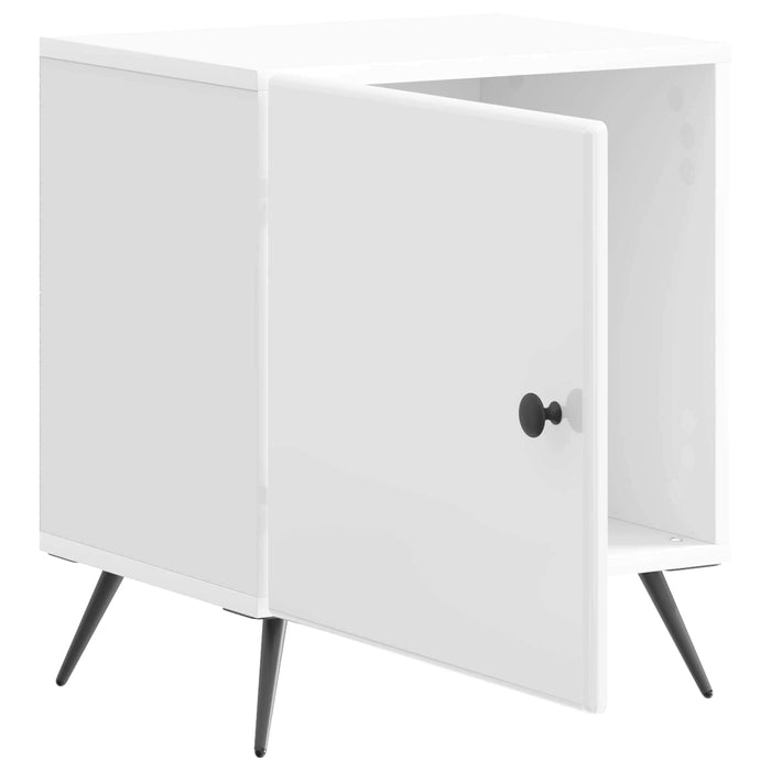Dulap de noapte 2 pcs Alb foarte lucios 43 x 34,5 x 50 cm - WALTI WALTI
