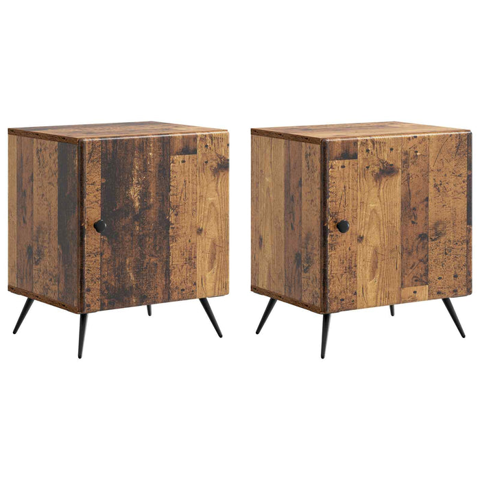 Dulap de noapte 2 pcs Lemn vechi 43 x 34,5 x 50 cm - WALTI WALTI