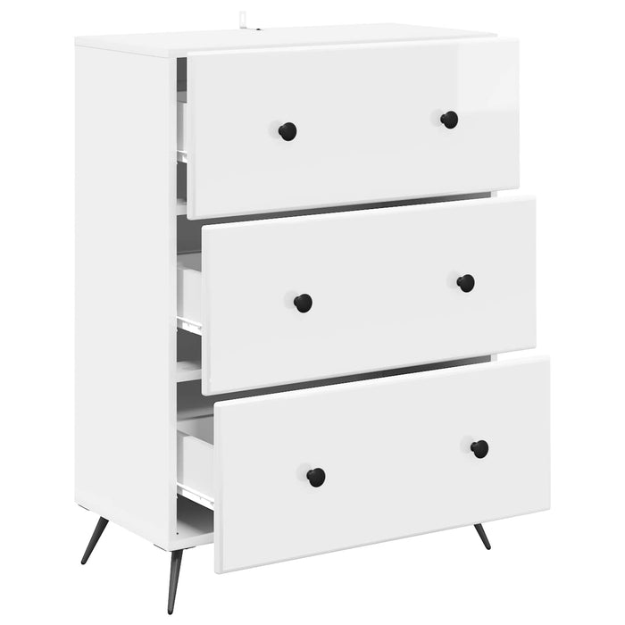 Dulap cu sertare Alb foarte lucios 66 x 34,5 x 90 cm - WALTI WALTI