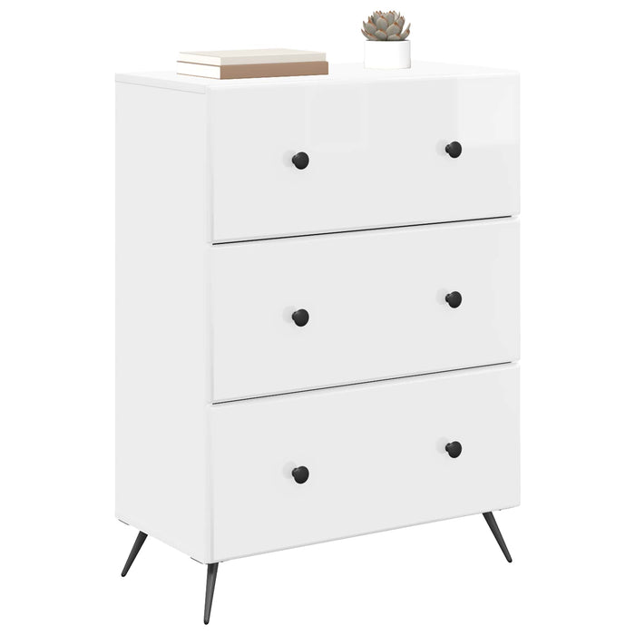 Dulap cu sertare Alb foarte lucios 66 x 34,5 x 90 cm - WALTI WALTI
