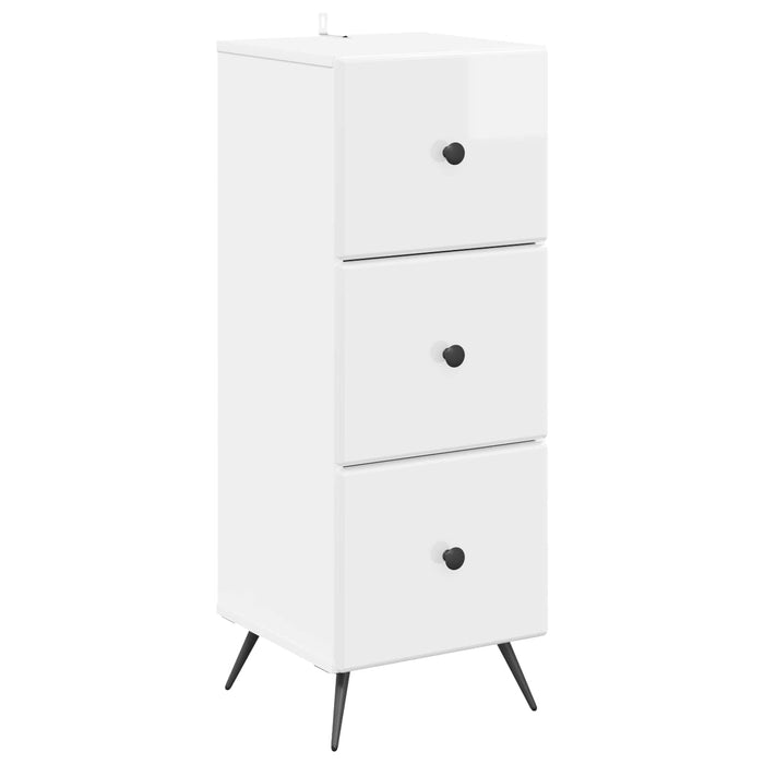 Dulap cu sertare Alb foarte lucios 33 x 34,5 x 90 cm - WALTI WALTI