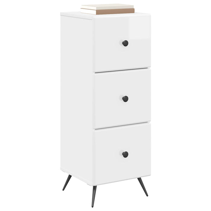 Dulap cu sertare Alb foarte lucios 33 x 34,5 x 90 cm - WALTI WALTI