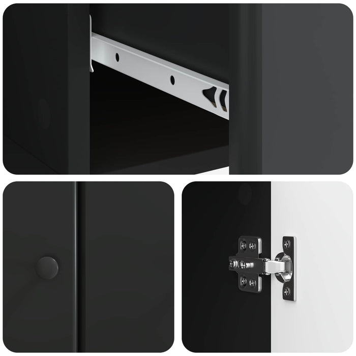 Bufet cu sertar Negru 66 x 34,5 x 90 cm Lemn prelucrat - WALTI WALTI