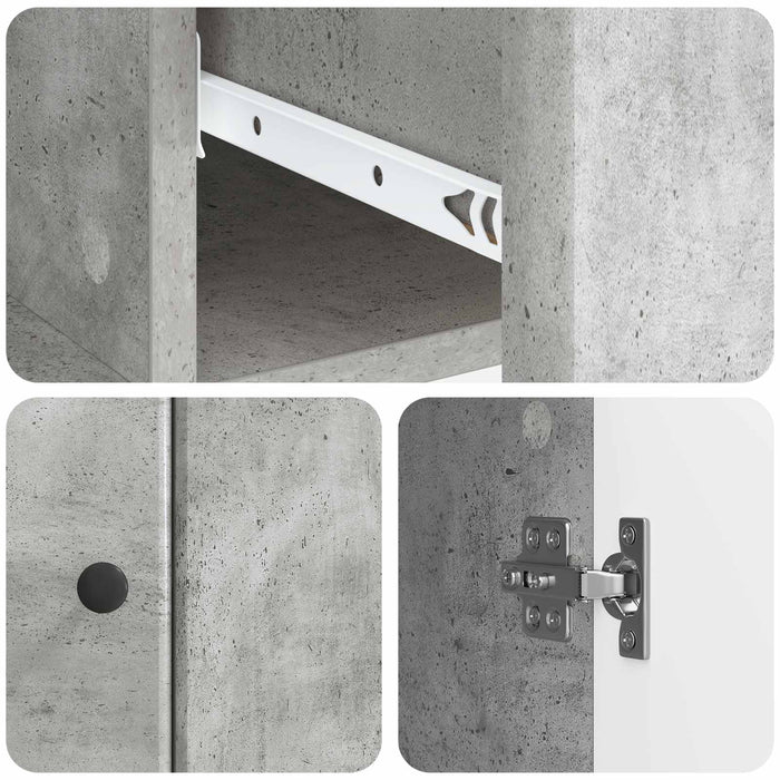 Bufet cu sertar Gri Beton 66 x 34,5 x 90 cm Lemn prelucrat - WALTI WALTI