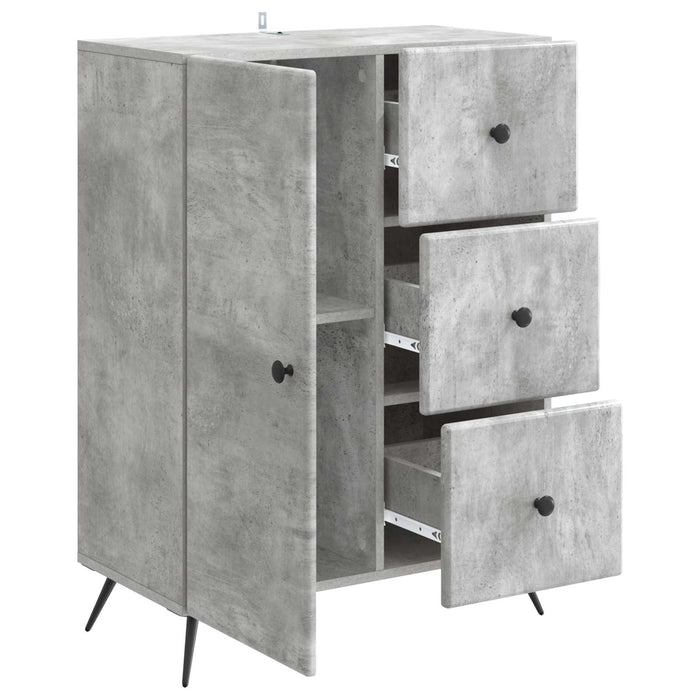 Bufet cu sertar Gri Beton 66 x 34,5 x 90 cm Lemn prelucrat - WALTI WALTI