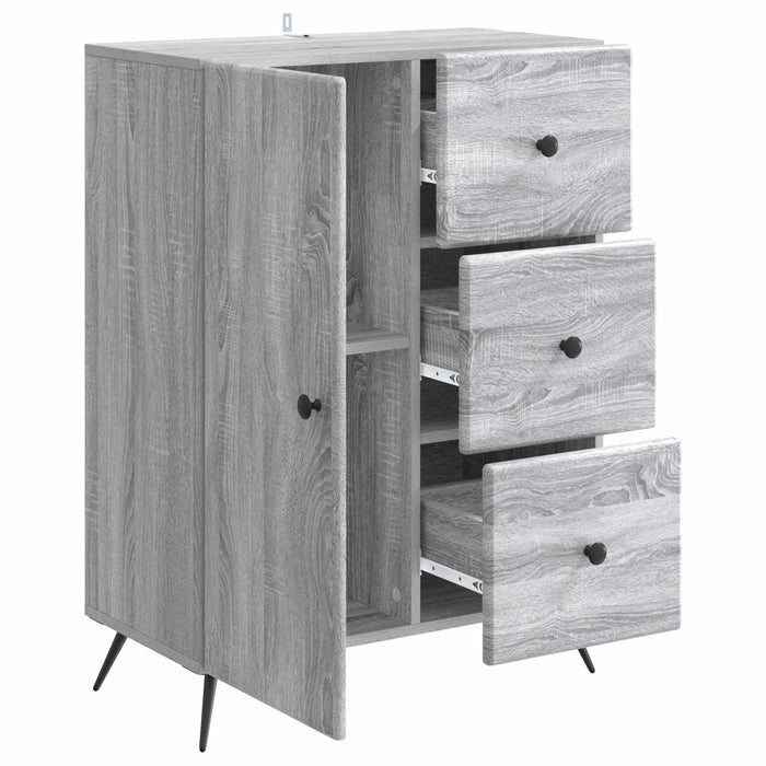 Bufet cu sertar Sonoma gri 66 x 34,5 x 90 cm Lemn prelucrat - WALTI WALTI