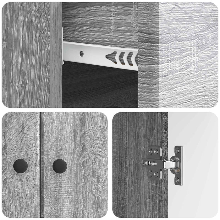 Bufet cu sertar Sonoma gri 66 x 34,5 x 90 cm Lemn prelucrat - WALTI WALTI