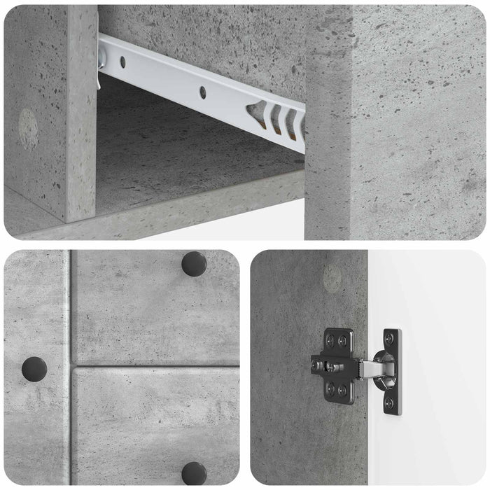 Bufet cu sertar Gri Beton 89 x 34,5 x 60 cm Lemn prelucrat - WALTI WALTI