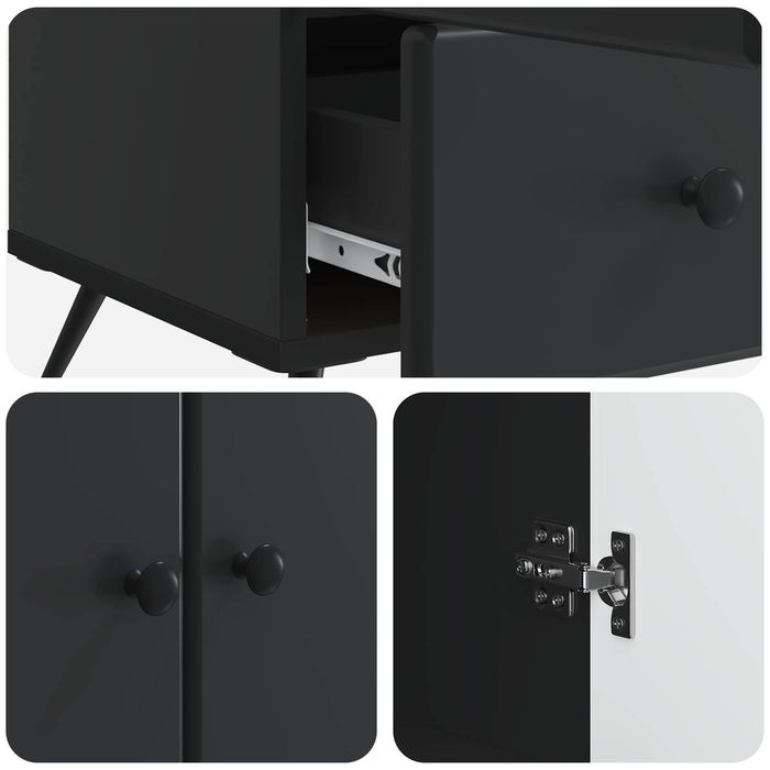 Bufet cu sertar Negru 66 x 34,5 x 95 cm Lemn prelucrat - WALTI WALTI