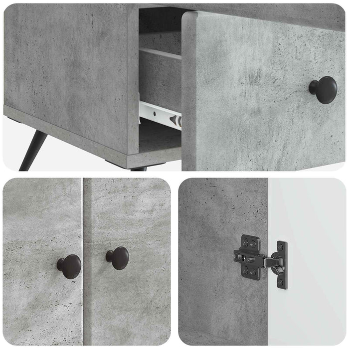 Bufet cu sertar Gri Beton 66 x 34,5 x 95 cm Lemn prelucrat - WALTI WALTI