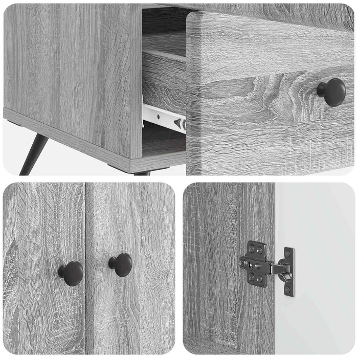 Bufet cu sertar Sonoma gri 66 x 34,5 x 95 cm Lemn prelucrat - WALTI WALTI