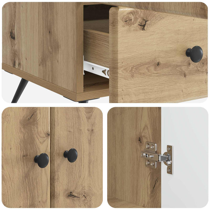 Bufet Stejar Artizanal 66 x 34,5 x 95 cm Lemn prelucrat - WALTI WALTI