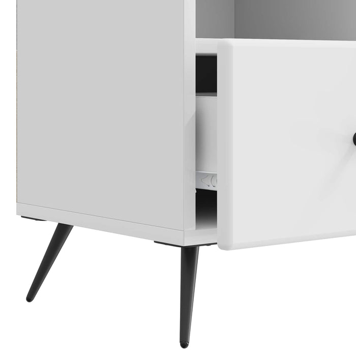Cabinet TV Alb foarte lucios 102 x 34,5 x 50 cm Lemn prelucrat - WALTI WALTI