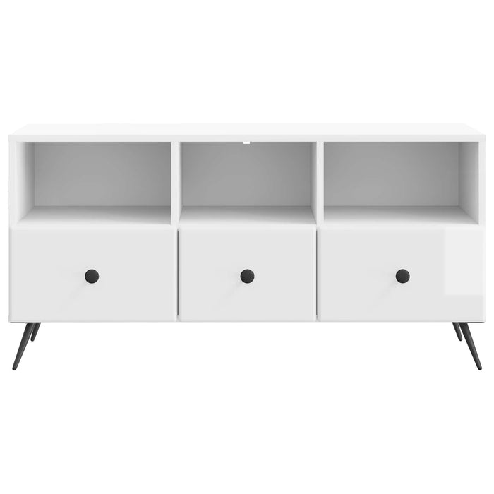 Cabinet TV Alb foarte lucios 102 x 34,5 x 50 cm Lemn prelucrat - WALTI WALTI