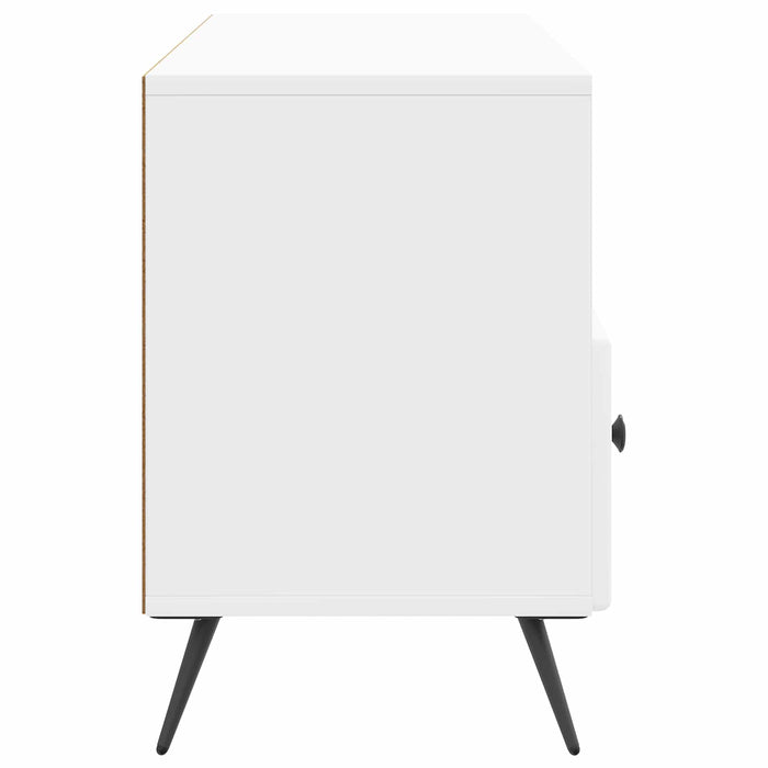 Cabinet TV Alb foarte lucios 102 x 34,5 x 50 cm Lemn prelucrat - WALTI WALTI