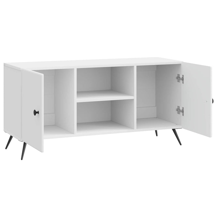 Cabinet TV Alb foarte lucios 102 x 34,5 x 50 cm Lemn prelucrat - WALTI WALTI
