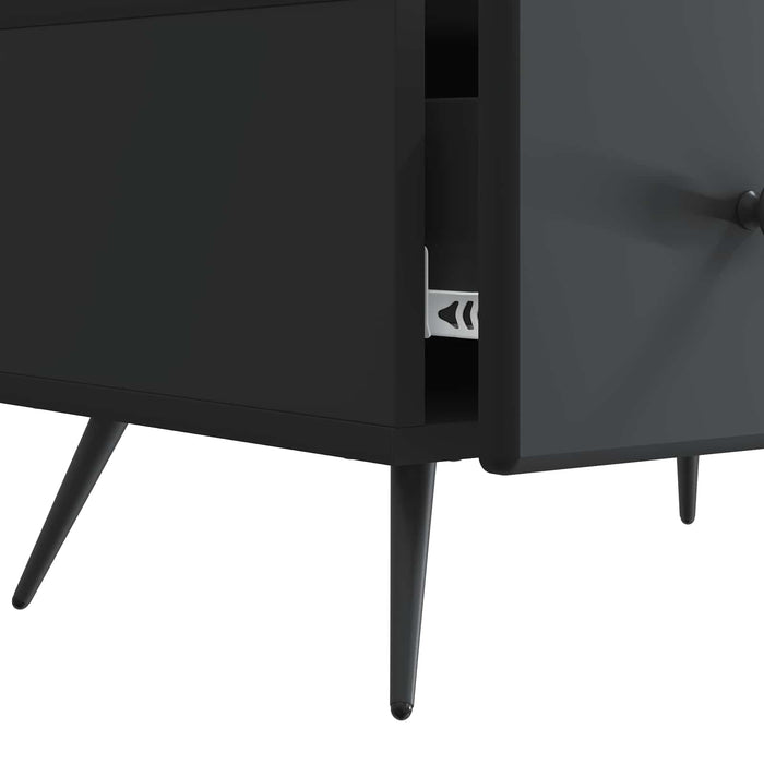 Cabinet TV cu sertar Negru 147 x 34,5 x 30 cm Lemn prelucrat - WALTI WALTI